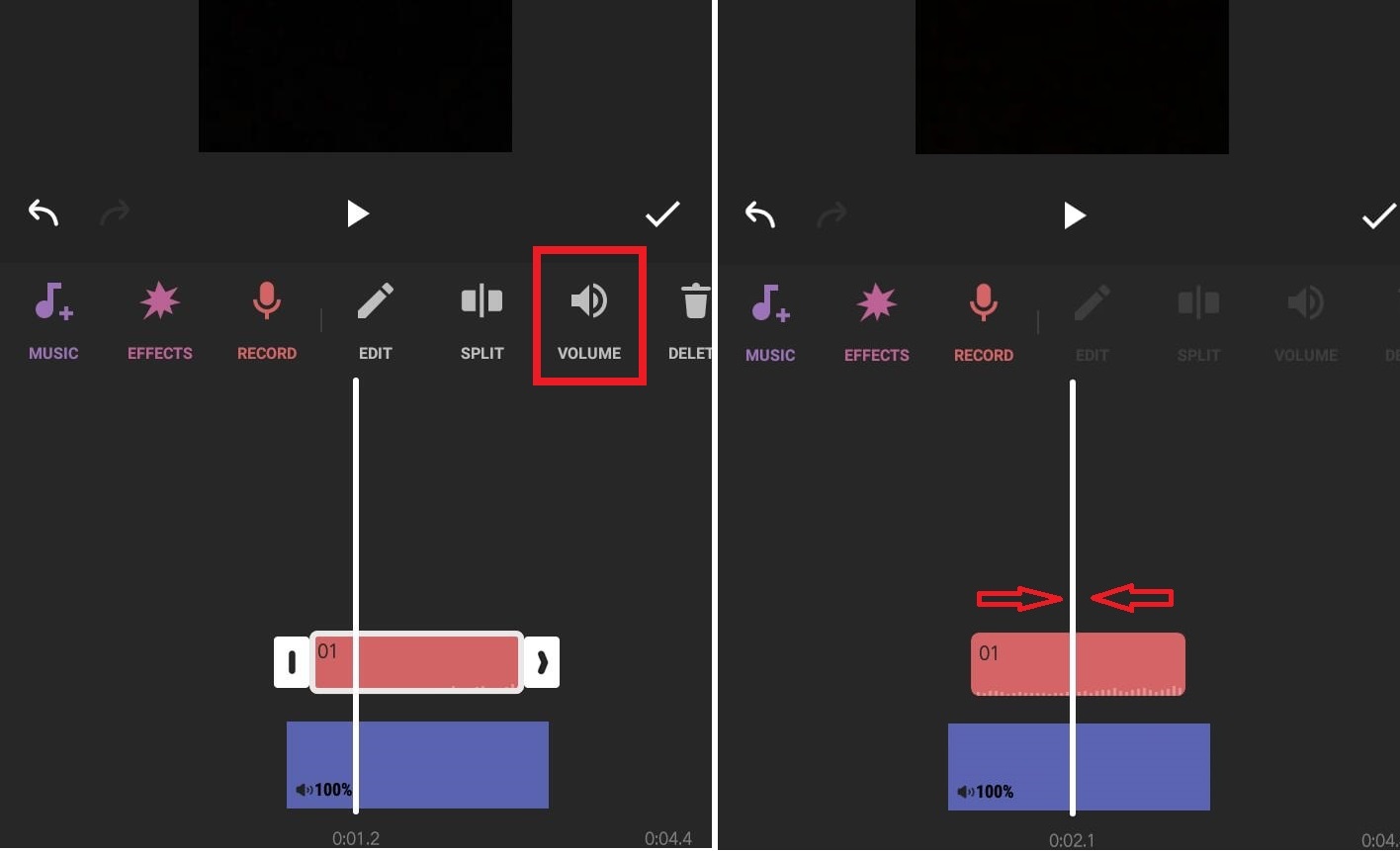 adjusting volume, trim and voice