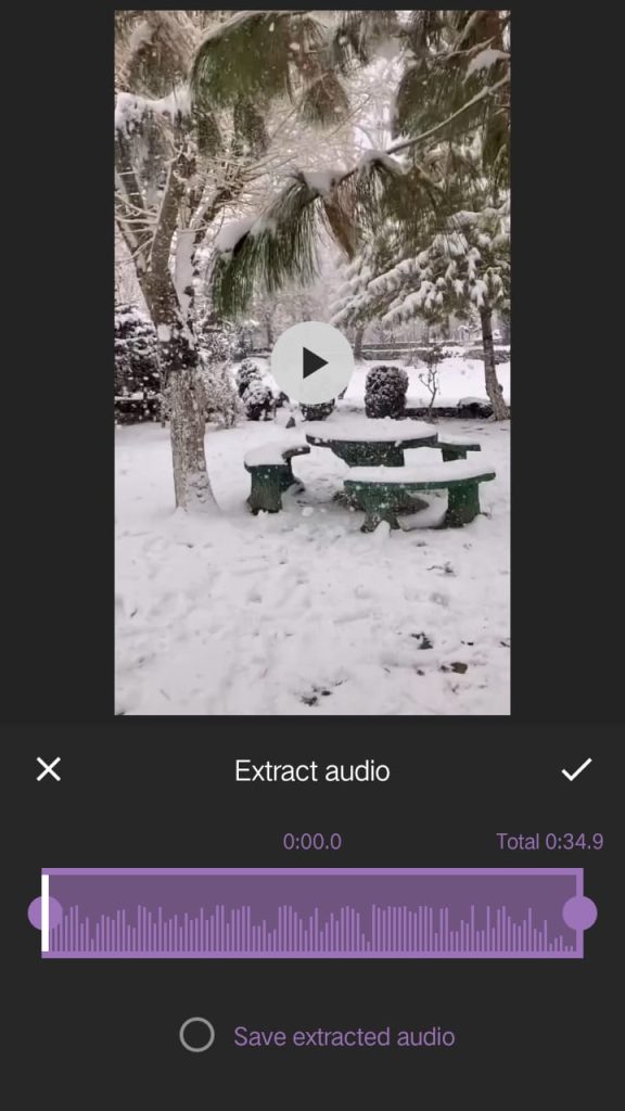 Extract audio in inshot on android