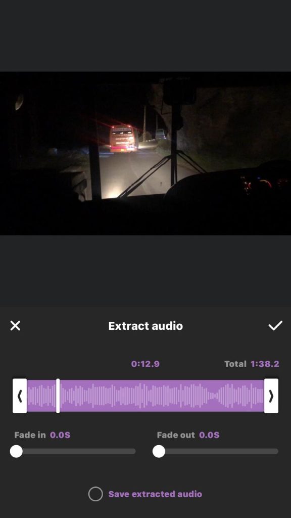 Extract audio in inshot on iphone