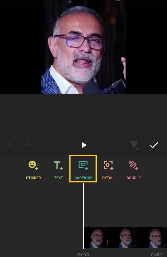 Choose Captions Option