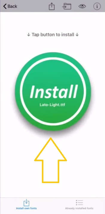 tap on install